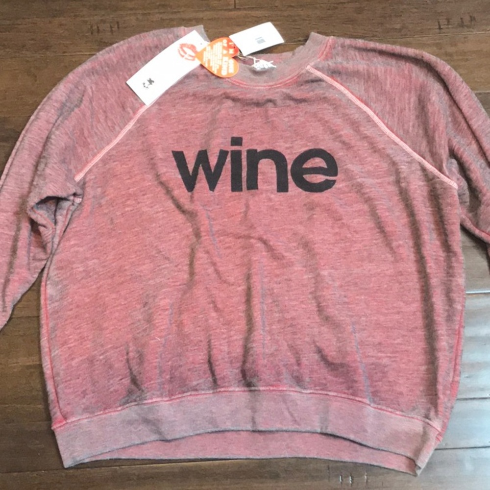 NWT Wildfox WINE sweatshirt sz L Large